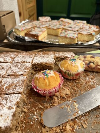 Kuchenblech mit Apfelkuchen